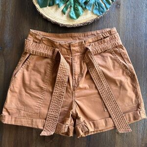 Vanilla star rust color paperbag  shorts with removable belt  size 3